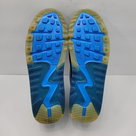 Nike Air Max 90 2013 Ice Blue Lace Up Men\'s Athletic Shoes 631748-401 US Size 10